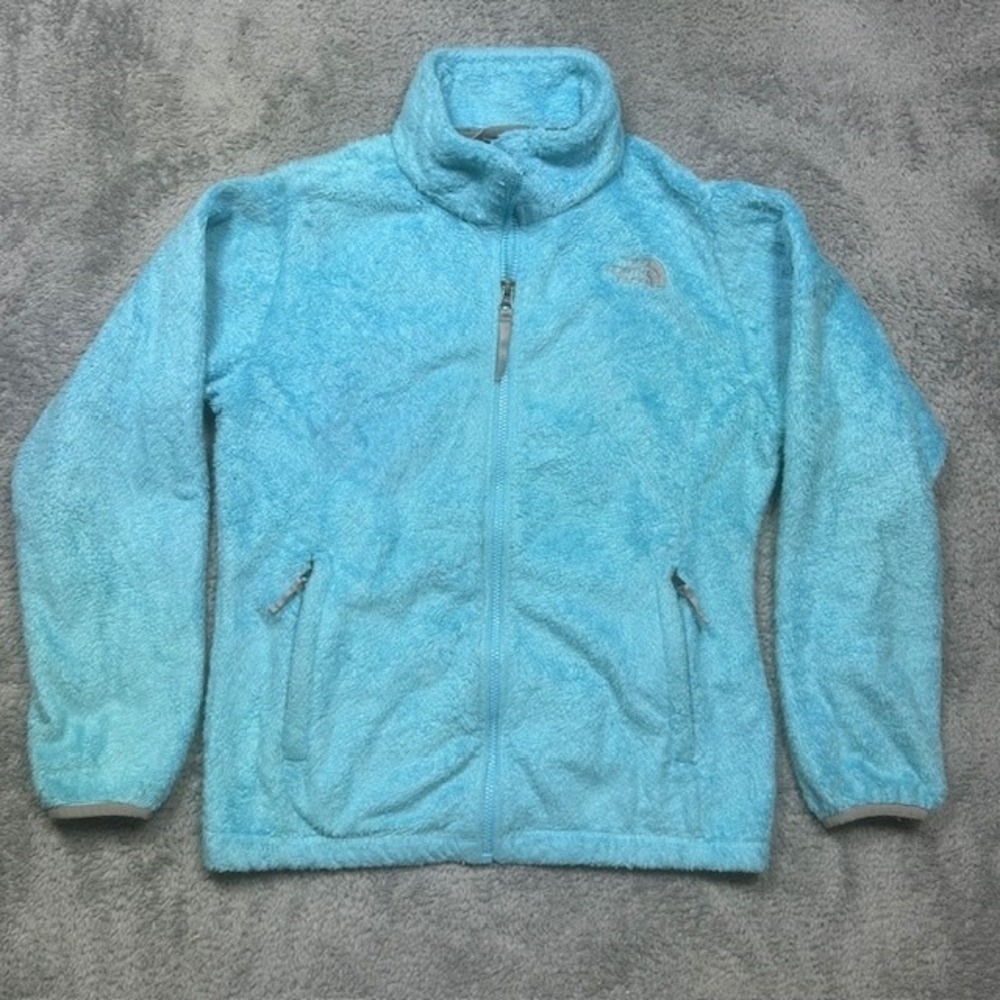 North Face Jacket Girls XL 18 Blue Fleece Full‎ Zip High Loft Soft Youth Winter